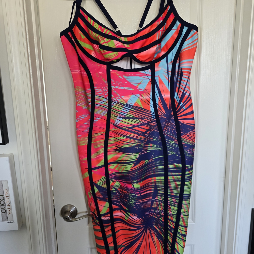 Tropical Bodycon Cocktail Dress